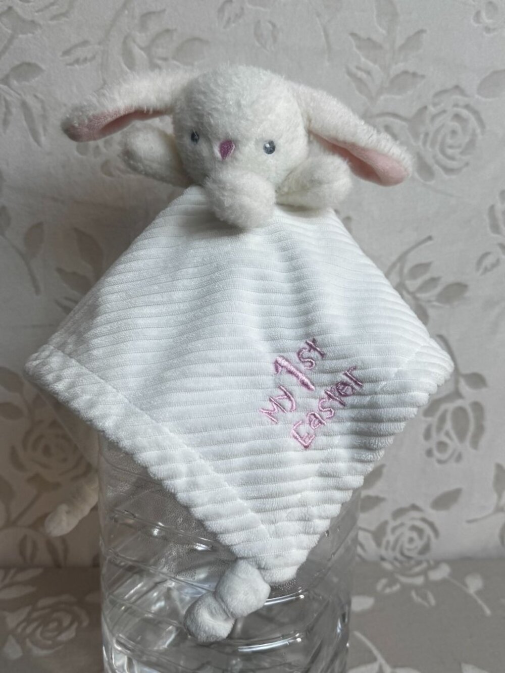 Lovey My 1st Easter White Bunny Security Blanket For Baby Or Infant Soft Plush